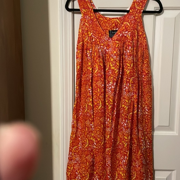 Orange Floral Midi Dress - Picture 4 of 5